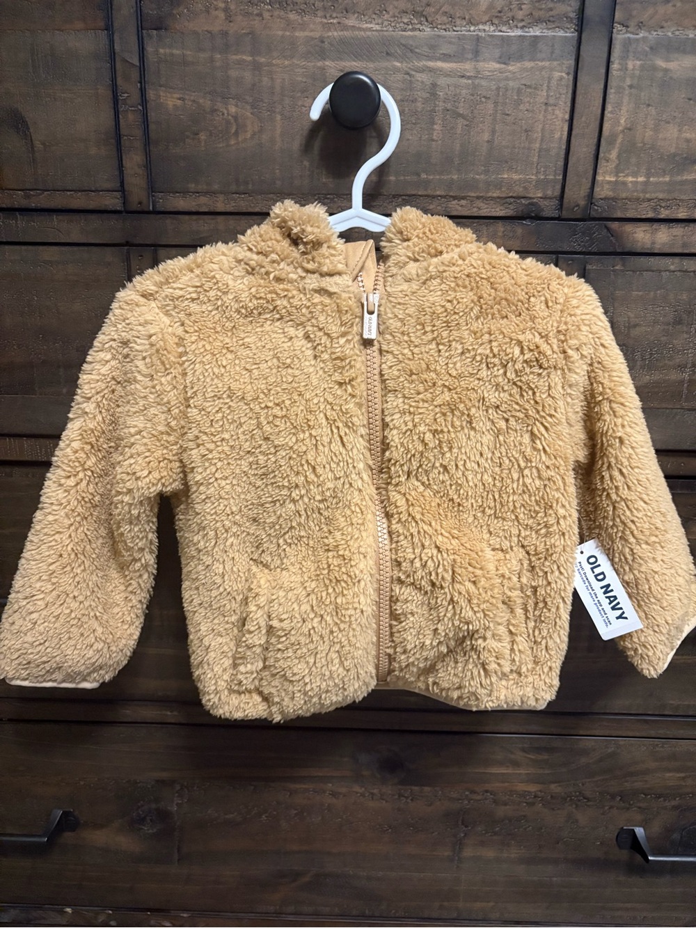 Old Navy Kids Teddy Fleece Zip Hoodie - Tan